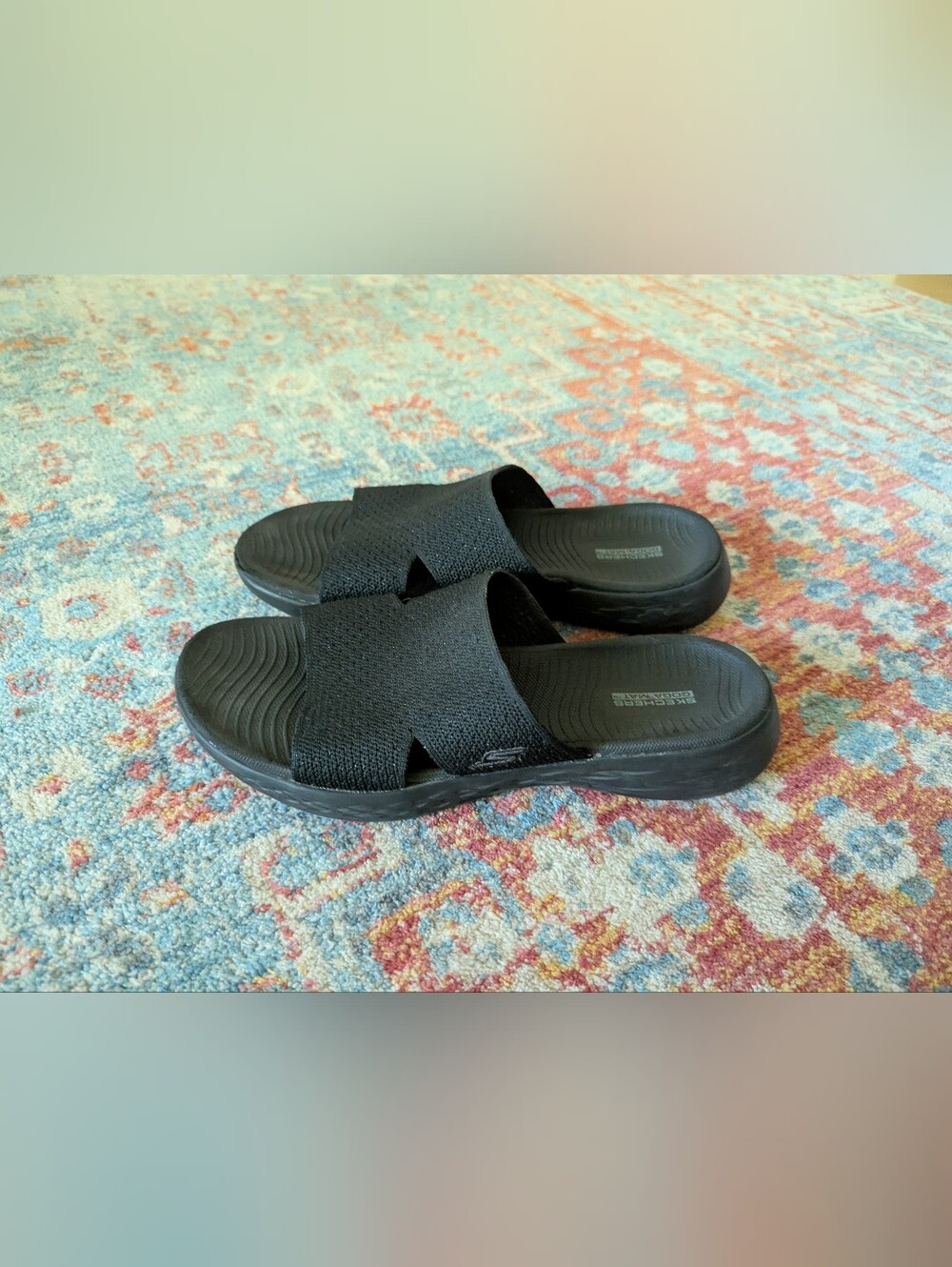Skechers On-The-Go 600 Black Walking Slip On Sandals 140169 Women’s Size 10